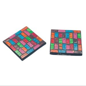 Mosaic Tile Multi Colored Stained Glass Style Footed Square Coasters Set Pier 1?